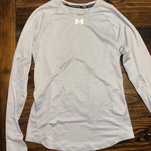 Under Armour HexDelta Heatgear Womens Long Sleeve Running Shirt Small Cut Back